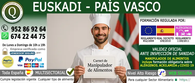 manipulador de alimentos euskadi país vasco